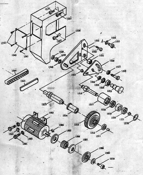 Component Drawing Number 1500 Motor & Pulley