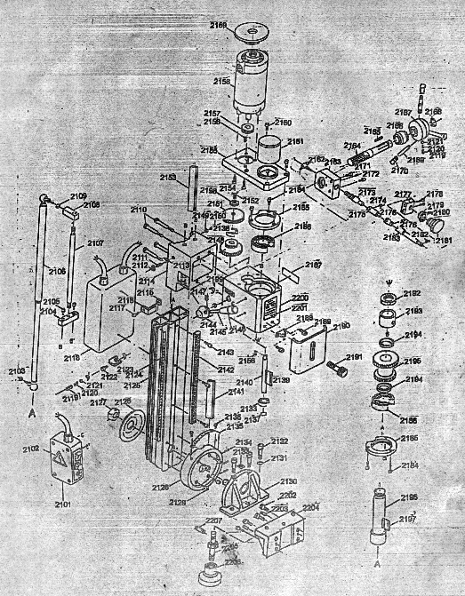 Component Drawing Number 2100 Milling/Drilling Head Attachment