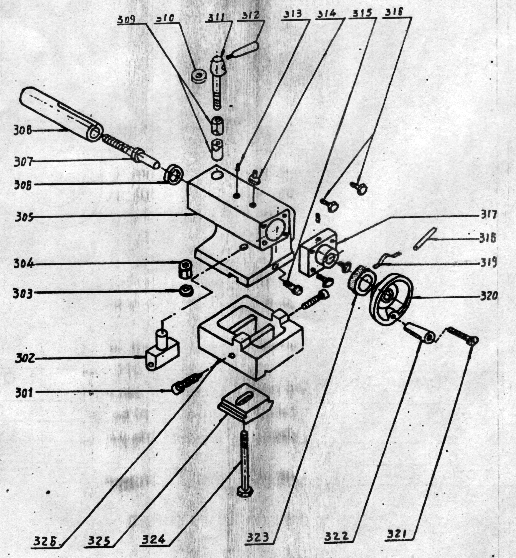 Component Drawing Number 300 Tailstock